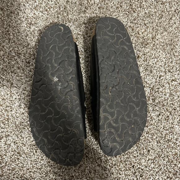 BIRKENSTOCK Unisex Arizona Sandals Size L7/M5 In Natural Leather Oiled Black - Picture 7 of 10